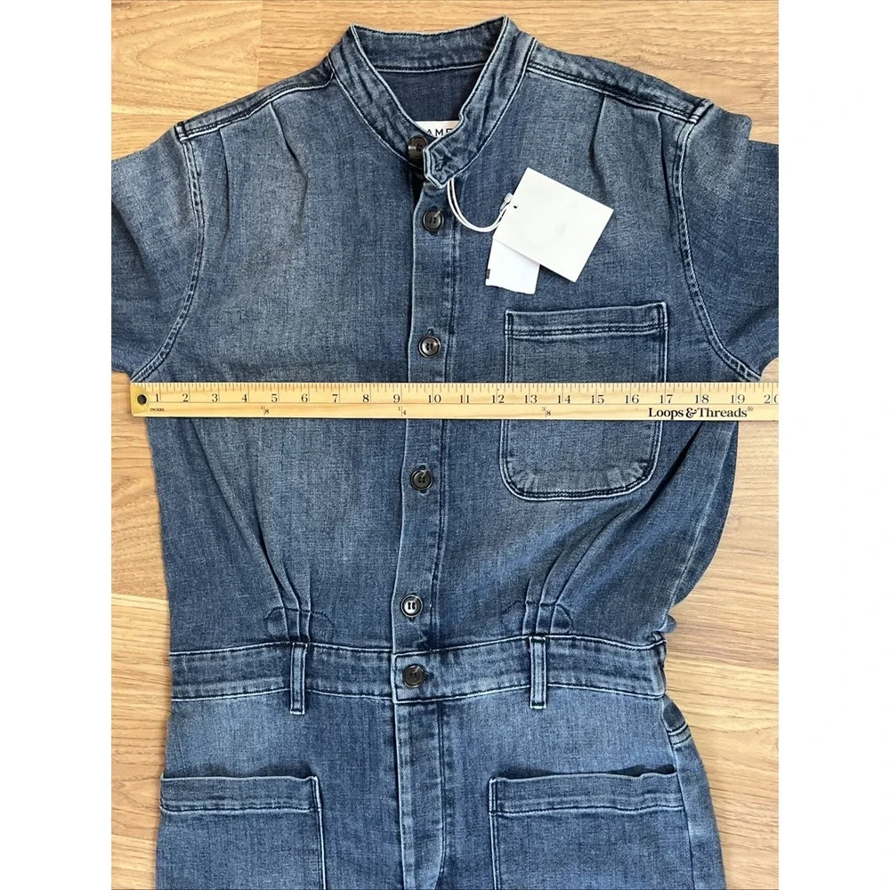 FRAME Long-Sleeve Denim Jumpsuit Size Small New - Picture 5 of 10